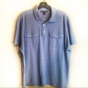 Men’s Michael Kors Double Pocket Polo Blue…